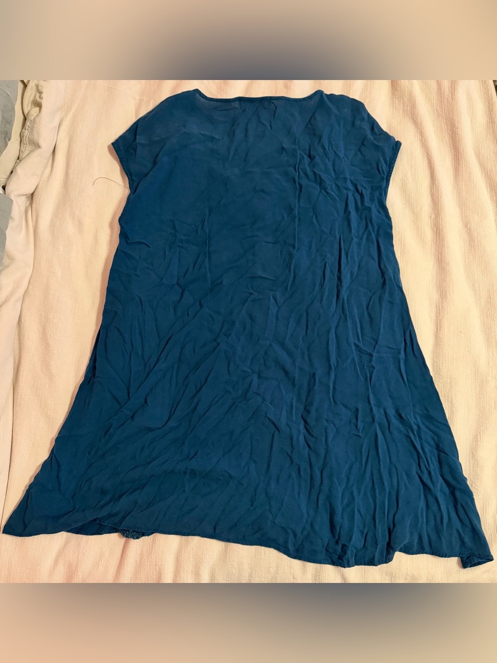 Impressions Teal Crochet-Trim Cap Sleeve Shirt - Picture 2 of 4